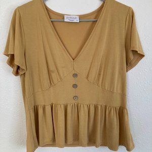 Cropped Mustard Medium Top
